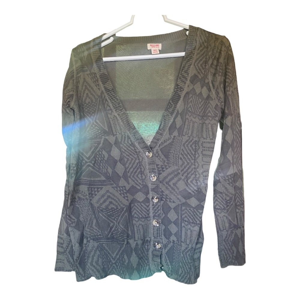 Olive green patterned cardigan